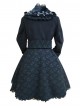 Black Lace Retro Large Bowknot Woolen Lolita Coat