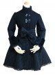 Black Lace Retro Large Bowknot Woolen Lolita Coat