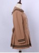 College Style Light Tan Double-breasted Navy Collar Pleated Skirt Pendulum Woolen Lolita Coat