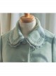 Gentle Pure Color Embroidery Classic Lolita Fur Collar Woolen Coat