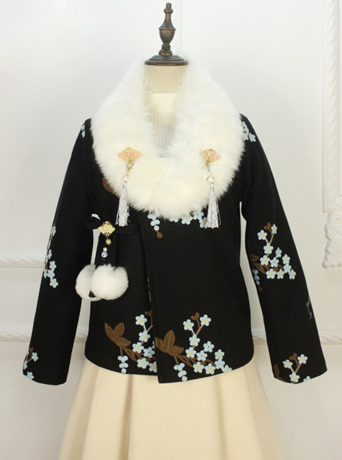 Chinese Style Retro Plum Blossom Embroidery Lolita Coat