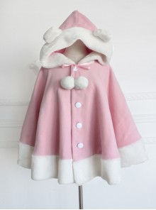 Shirokuma Cafe Cute Wool And Cashmere Bear Ears Sweet Lolita Cloak