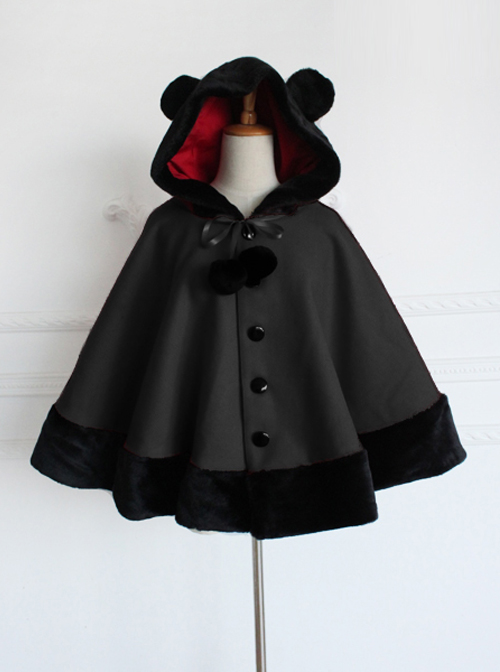 Shirokuma Cafe Cute Wool And Cashmere Bear Ears Sweet Lolita Cloak