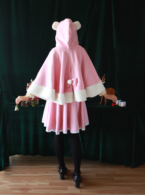 Shirokuma Cafe Cute Wool And Cashmere Bear Ears Sweet Lolita Cloak