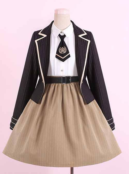Military Uniform Style Lolita Stripes jacket