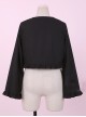 Cute Knife And Fork Embroidery Lolita Black Short Style Small Coat