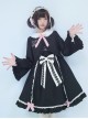 Cute Knife And Fork Embroidery Lolita Black Short Style Small Coat