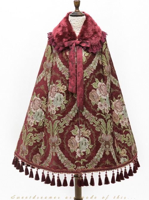 Jacquard Windbreak Gorgeous Retro Classic Lolita Cloak