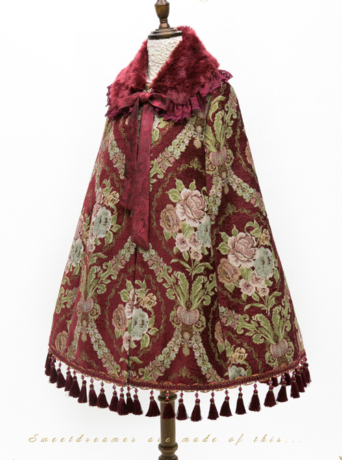 Jacquard Windbreak Gorgeous Retro Classic Lolita Cloak