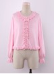 Bowknot Ruffles Sweet Lolita Short Knit Cardigan