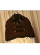 Merry Christmas Coffee Color Wool Military Uniform Style Cloak