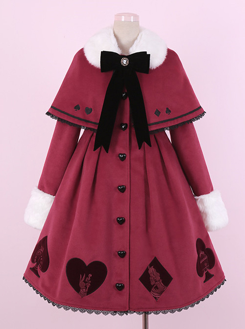 Queen Of Hearts Series Classic Lolita Red Coat And Cloak Set