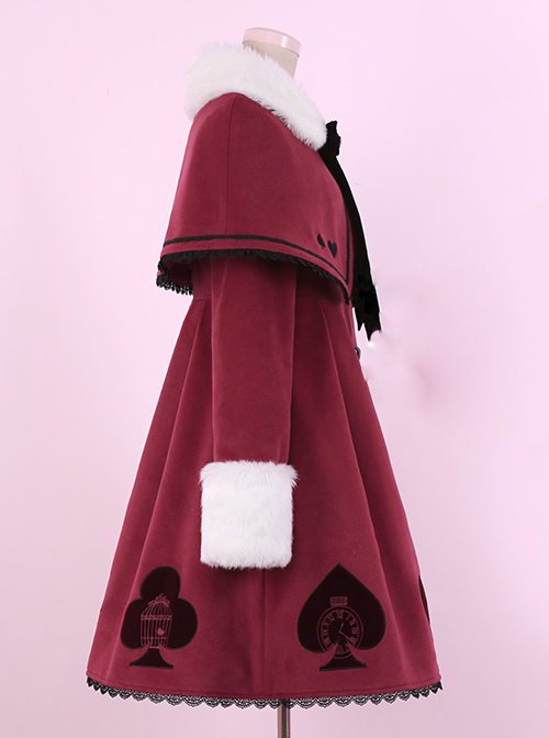 Queen Of Hearts Series Classic Lolita Red Coat And Cloak Set