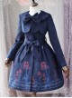 Magic Tea Party Irises Series Color Embroidery Fake Two Pieces Classic Lolita Winter Coat For Women