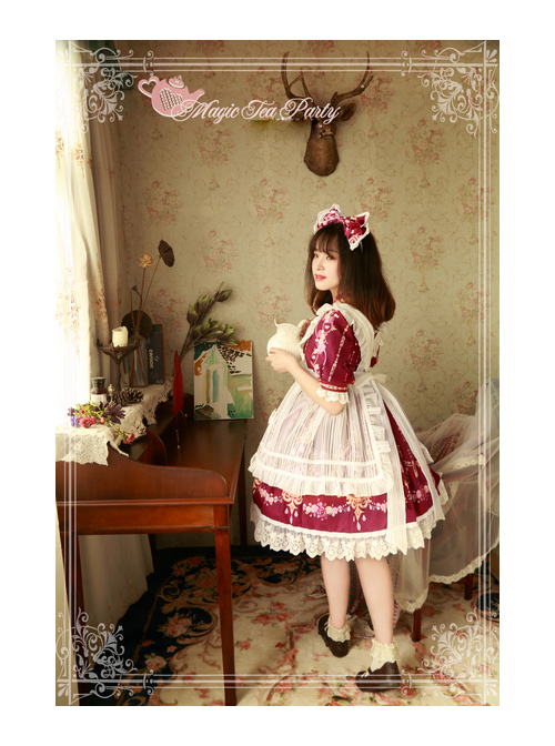 Magic Tea Party Flower Fairy Series Lace White Voile Lolita Little Apron