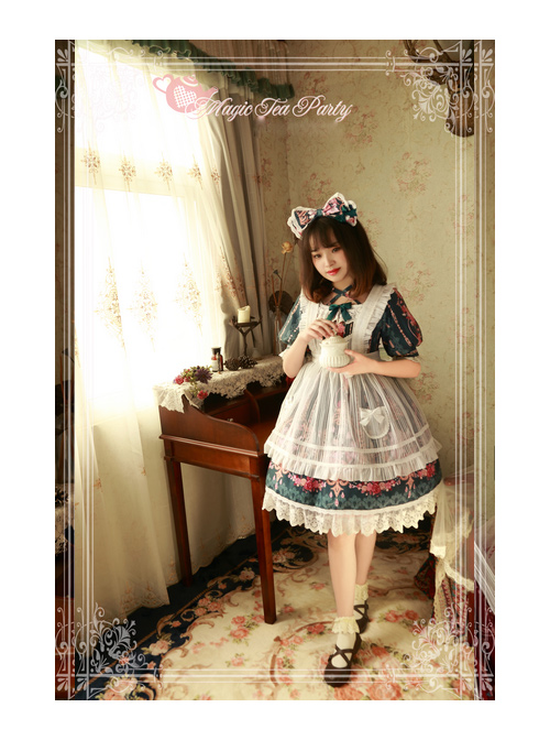 Magic Tea Party Flower Fairy Series Lace White Voile Lolita Little Apron