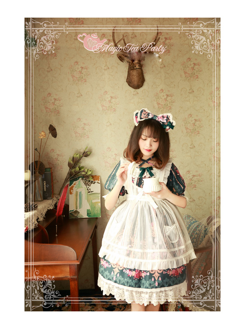 Magic Tea Party Flower Fairy Series Lace White Voile Lolita Little Apron