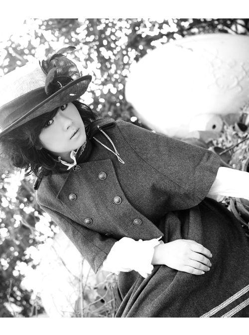 Uniform Style Velvet Lolita Suit Of Skirt And Cloak