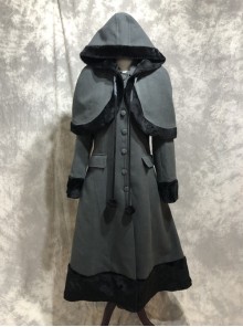 Classic Lolita Lapel Long Style Coat With Cloak