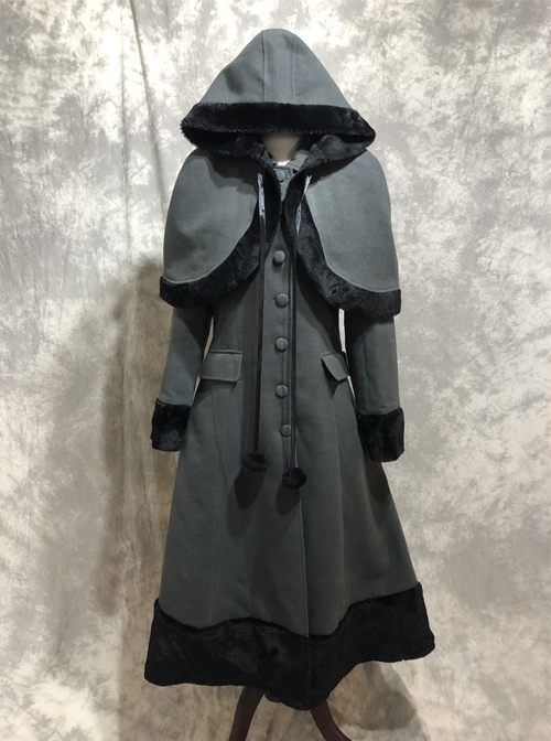 Classic Lolita Lapel Long Style Coat With Cloak