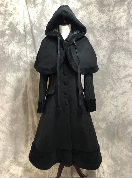 Classic Lolita Lapel Long Style Coat With Cloak