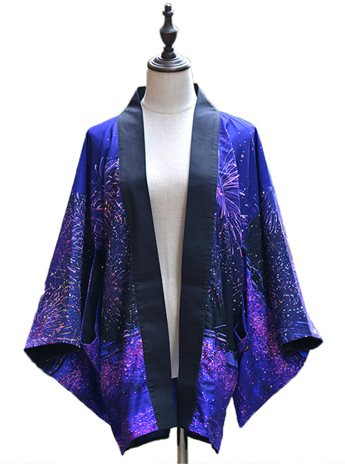 Sakura Fireworks Improved Kimono Yukata Lolita Coat