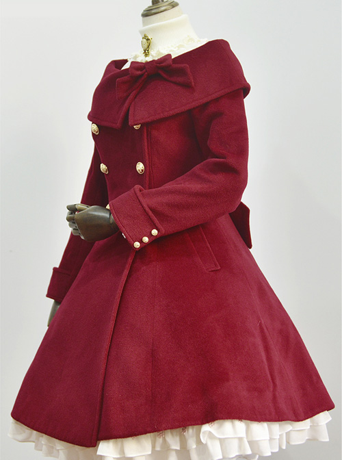 Winter Polychromatic Optional Wool Double-breasted Lolita Coat