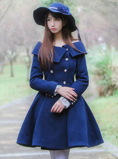 Winter Polychromatic Optional Wool Double-breasted Lolita Coat