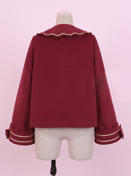 New Year Gift Box Bowknot Wine Red Lolita Coat