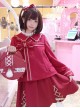 New Year Gift Box Bowknot Wine Red Lolita Coat