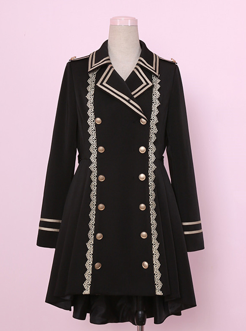 Black Military Uniform Style Lolita Coat