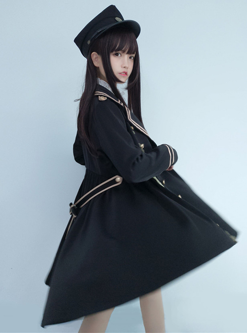 Black Military Uniform Style Lolita Coat