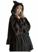 Plus Velvet Thickening Woolen Cat Ears Bowknot Lolita Pocket Cloak