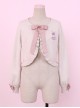 Retro Doll Rabbit Embroidery Short Detachable Fur Collar Lolita Knitted Cardigan