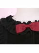 Black Ruffles Cute Bowknot Sweet Lolita Woolen Coat