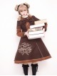 Bear Embroidered Bowknot Sweet Lolita Woolen Coat