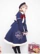 Bear Embroidered Bowknot Sweet Lolita Woolen Coat