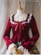 Cat's Playful Courtyard Series Wine Red Classic Lolita Small Coat
