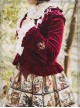 Cat's Playful Courtyard Series Wine Red Classic Lolita Small Coat