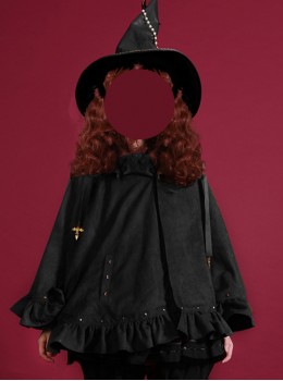 Halloween Brown And Black Suede Gothic Lolita Cloak