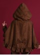 Halloween Brown And Black Suede Gothic Lolita Cloak