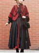 Halloween Vampire V-shaped Collar Black Lace Red Gothic Lolita Cloak