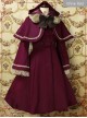 Elegant Shawl Hooded Trumpet Sleeve Lolita Woolen Coat