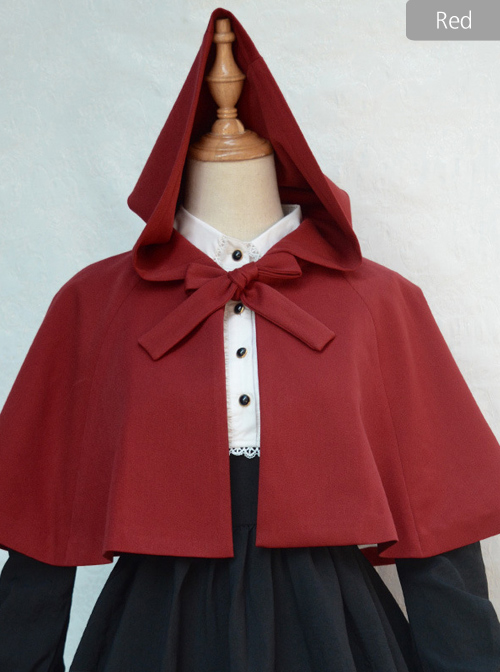 Pure Color Concise Retro Classic Lolita Cloak