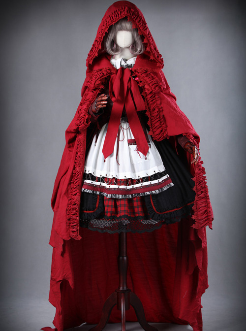 *Little Red Riding Hood That Turns Into A Wolf* Gothic Lolita Hooded Cloak