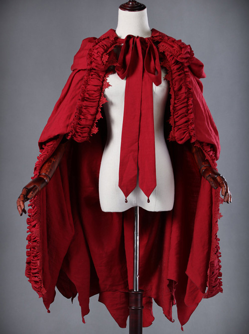 *Little Red Riding Hood That Turns Into A Wolf* Gothic Lolita Hooded Cloak