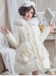 Cute Pure Color Ruffle Sweet Lolita Down Jacket With Detachable Fur Collar