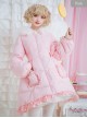 White Duck Down Pure Color Sweet Lolita Down Jacket With Detachable Fur Collar