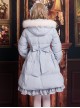White Duck Down Pure Color Sweet Lolita Down Jacket With Detachable Fur Collar
