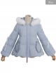 White Duck Down Fox Fur Collar Sweet Lolita Down Jacket